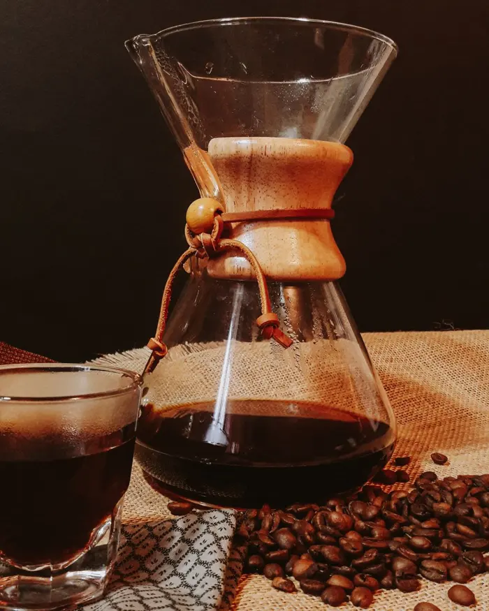 Café preparado en Chemex